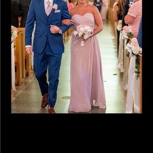 Bill Levkoff dusty/frost rose dress